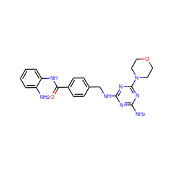 Nc1nc(NCc2ccc(C(=O)Nc3ccccc3N)cc2)nc(N2CCOCC2)n1 ZINC000029127773