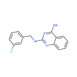 Nc1nc(NCc2cccc(Cl)c2)nc2ccccc12 ZINC000301800760