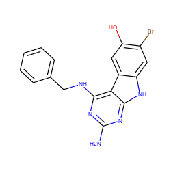 Nc1nc(NCc2ccccc2)c2c(n1)[nH]c1cc(Br)c(O)cc12 ZINC001772613529