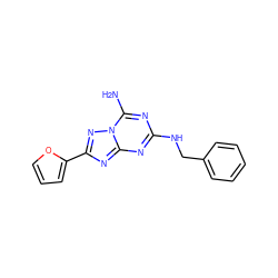 Nc1nc(NCc2ccccc2)nc2nc(-c3ccco3)nn12 ZINC000033980995