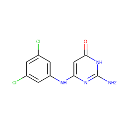 Nc1nc(Nc2cc(Cl)cc(Cl)c2)cc(=O)[nH]1 ZINC000013602967