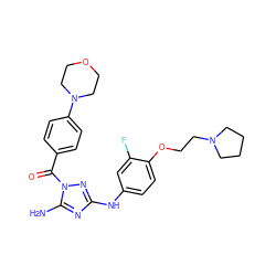 Nc1nc(Nc2ccc(OCCN3CCCC3)c(F)c2)nn1C(=O)c1ccc(N2CCOCC2)cc1 ZINC000115378037