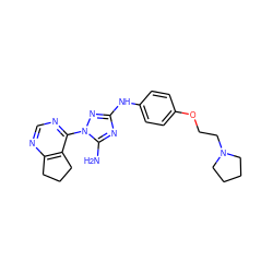 Nc1nc(Nc2ccc(OCCN3CCCC3)cc2)nn1-c1ncnc2c1CCC2 ZINC001772620682