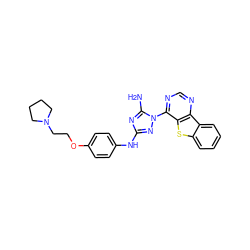 Nc1nc(Nc2ccc(OCCN3CCCC3)cc2)nn1-c1ncnc2c1sc1ccccc12 ZINC000143368194