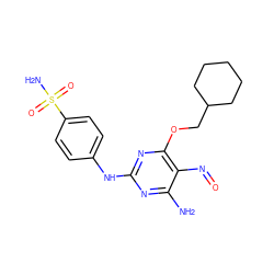 Nc1nc(Nc2ccc(S(N)(=O)=O)cc2)nc(OCC2CCCCC2)c1N=O ZINC000003988248