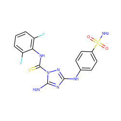 Nc1nc(Nc2ccc(S(N)(=O)=O)cc2)nn1C(=S)Nc1c(F)cccc1F ZINC000012355112