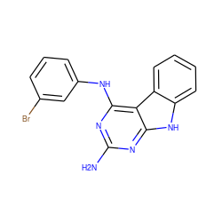 Nc1nc(Nc2cccc(Br)c2)c2c(n1)[nH]c1ccccc12 ZINC000013803524