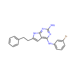 Nc1nc(Nc2cccc(Br)c2)c2cc(CCc3ccccc3)[nH]c2n1 ZINC000040940400