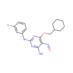 Nc1nc(Nc2cccc(Br)c2)nc(OCC2CCCCC2)c1N=O ZINC000013538710