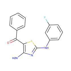 Nc1nc(Nc2cccc(F)c2)sc1C(=O)c1ccccc1 ZINC000001423554