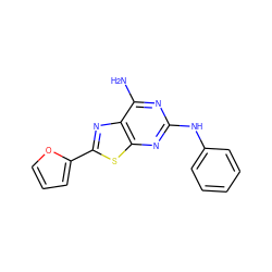 Nc1nc(Nc2ccccc2)nc2sc(-c3ccco3)nc12 ZINC001772606286