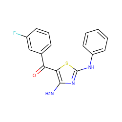 Nc1nc(Nc2ccccc2)sc1C(=O)c1cccc(F)c1 ZINC000096905500