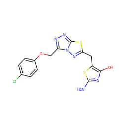 Nc1nc(O)c(Cc2nn3c(COc4ccc(Cl)cc4)nnc3s2)s1 ZINC000101273726