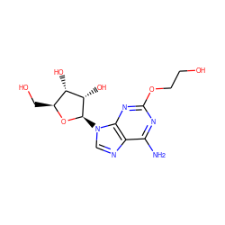 Nc1nc(OCCO)nc2c1ncn2[C@H]1O[C@@H](CO)[C@H](O)[C@@H]1O ZINC000049114598