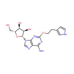 Nc1nc(OCCc2cc[nH]c2)nc2c1ncn2[C@@H]1O[C@H](CO)[C@@H](O)[C@H]1O ZINC000034800914