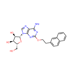 Nc1nc(OCCc2ccc3ccccc3c2)nc2c1ncn2[C@@H]1O[C@H](CO)[C@@H](O)[C@H]1O ZINC000003802201