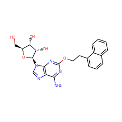 Nc1nc(OCCc2cccc3ccccc23)nc2c1ncn2[C@H]1O[C@@H](CO)[C@H](O)[C@@H]1O ZINC000048998734