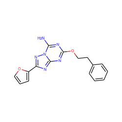 Nc1nc(OCCc2ccccc2)nc2nc(-c3ccco3)nn12 ZINC000034731338