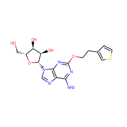 Nc1nc(OCCc2ccsc2)nc2c1ncn2[C@@H]1O[C@H](CO)[C@@H](O)[C@H]1O ZINC000013815173