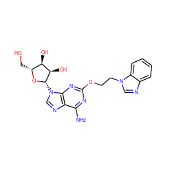 Nc1nc(OCCn2cnc3ccccc32)nc2c1ncn2[C@@H]1O[C@H](CO)[C@@H](O)[C@H]1O ZINC000028635234