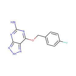 Nc1nc(OCc2ccc(F)cc2)c2n[nH]nc2n1 ZINC000222569874