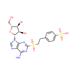 Nc1nc(S(=O)(=O)CCc2ccc(S(=O)(=O)O)cc2)nc2c1ncn2[C@@H]1O[C@H](CO)[C@@H](O)[C@H]1O ZINC000084707851