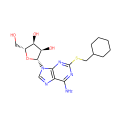 Nc1nc(SCC2CCCCC2)nc2c1ncn2[C@@H]1O[C@H](CO)[C@@H](O)[C@H]1O ZINC000045255286