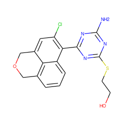 Nc1nc(SCCO)nc(-c2c(Cl)cc3c4c(cccc24)COC3)n1 ZINC000103229065