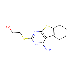 Nc1nc(SCCO)nc2sc3c(c12)CCCC3 ZINC000045286058