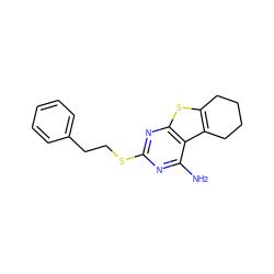 Nc1nc(SCCc2ccccc2)nc2sc3c(c12)CCCC3 ZINC000002937017