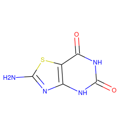 Nc1nc2[nH]c(=O)[nH]c(=O)c2s1 ZINC000001515385