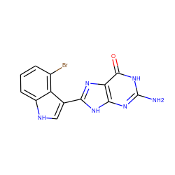 Nc1nc2[nH]c(-c3c[nH]c4cccc(Br)c34)nc2c(=O)[nH]1 ZINC000299861267