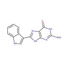 Nc1nc2[nH]c(-c3c[nH]c4ccccc34)nc2c(=O)[nH]1 ZINC000299863677