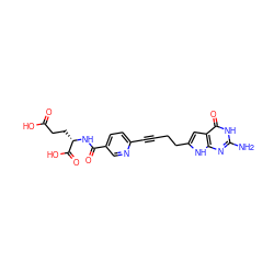 Nc1nc2[nH]c(CCC#Cc3ccc(C(=O)N[C@@H](CCC(=O)O)C(=O)O)cn3)cc2c(=O)[nH]1 ZINC000116640684