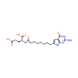 Nc1nc2[nH]c(CCCCCCCC(=O)N[C@@H](CCC(=O)O)C(=O)O)cc2c(=O)[nH]1 ZINC000103278184