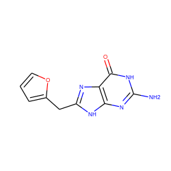 Nc1nc2[nH]c(Cc3ccco3)nc2c(=O)[nH]1 ZINC000027752676