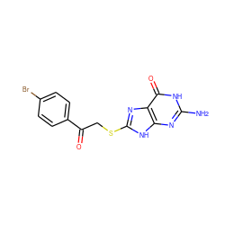 Nc1nc2[nH]c(SCC(=O)c3ccc(Br)cc3)nc2c(=O)[nH]1 ZINC000584905284