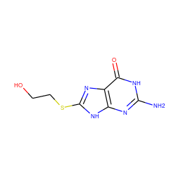 Nc1nc2[nH]c(SCCO)nc2c(=O)[nH]1 ZINC000148181727