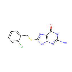 Nc1nc2[nH]c(SCc3ccccc3Cl)nc2c(=O)[nH]1 ZINC000653861020