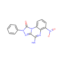 Nc1nc2c([N+](=O)[O-])cccc2n2c(=O)n(-c3ccccc3)nc12 ZINC000013580759