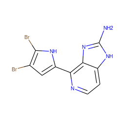 Nc1nc2c(-c3cc(Br)c(Br)[nH]3)nccc2[nH]1 ZINC000013309005