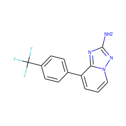 Nc1nc2c(-c3ccc(C(F)(F)F)cc3)cccn2n1 ZINC000082730776