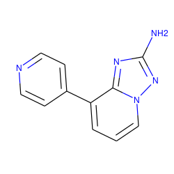 Nc1nc2c(-c3ccncc3)cccn2n1 ZINC000082730741