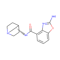 Nc1nc2c(C(=O)N[C@@H]3CN4CCC3CC4)cccc2o1 ZINC000043194040