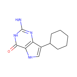 Nc1nc2c(C3CCCCC3)c[nH]c2c(=O)[nH]1 ZINC000013798505