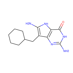 Nc1nc2c(CC3CCCCC3)c(N)[nH]c2c(=O)[nH]1 ZINC000013798510