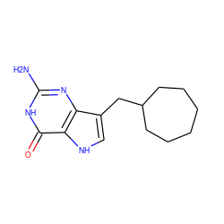 Nc1nc2c(CC3CCCCCC3)c[nH]c2c(=O)[nH]1 ZINC000013831882