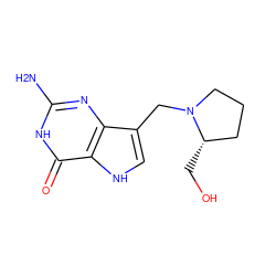 Nc1nc2c(CN3CCC[C@@H]3CO)c[nH]c2c(=O)[nH]1 ZINC000034802531