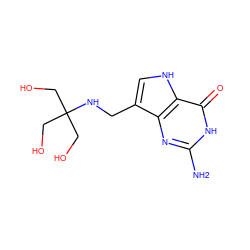 Nc1nc2c(CNC(CO)(CO)CO)c[nH]c2c(=O)[nH]1 ZINC000040423987