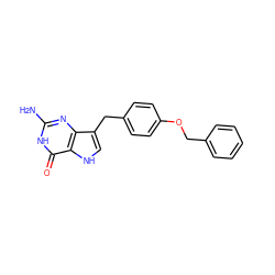 Nc1nc2c(Cc3ccc(OCc4ccccc4)cc3)c[nH]c2c(=O)[nH]1 ZINC000013798483